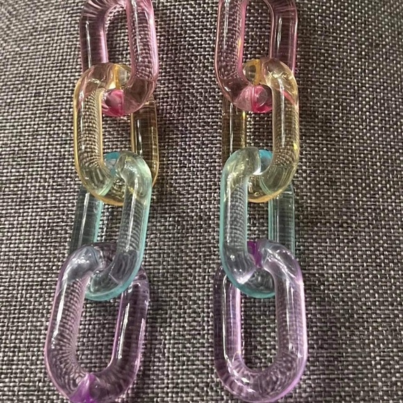 NEW Acrylic Colourful Earrings Dangle Stud EARRINGS - Picture 2 of 2